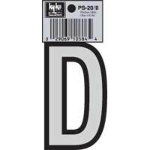 Hy-Ko PS-20/D Vinyl lettering Reflective House Letter D, Size 3-1/4"