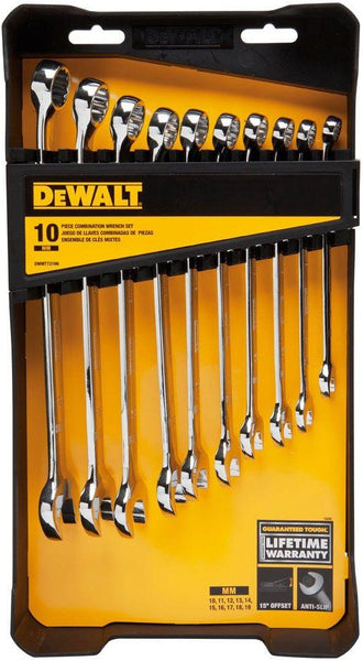 DeWalt DWMT72166 Metric Combination Wrench Set, 10 Piece