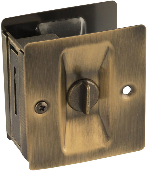 National Hardware N336-420 V1951 Pocket Door Latch, Antique Brass