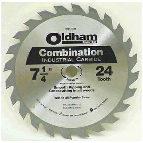 Oldham B7254524-10 24T Carbide Tip Circular Saw Blade 7-1/4"