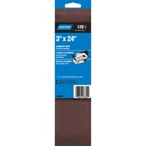Norton 07660702236 120-Grit Power Sanding Belt 3"x24", Pk/2