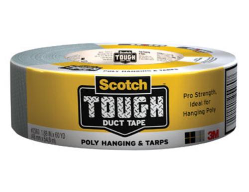 Scotch 2360-C/2360-A Tough Poly Hanging & Tarps Duct Tape, 1.88" x 60 Yd