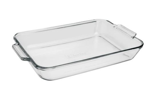 Anchor Hocking 819380BL11 Rectangle Bake Dish, 5 Quart, Clear