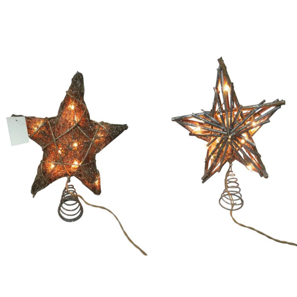 Santas Forest 58401 Christmas Rustic Tree Topper, Pack Of 2