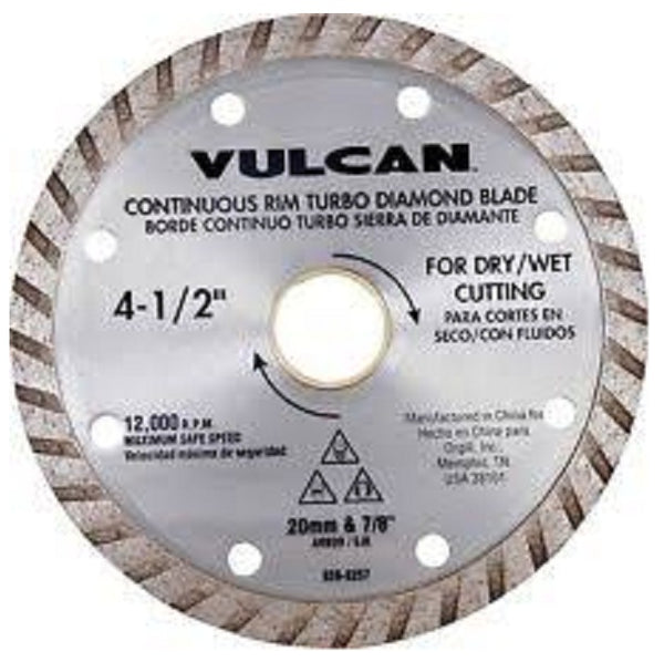 Vulcan 937341OR Turbo Continuous Rim Circular Saw Blade, 4-1/2" Dia