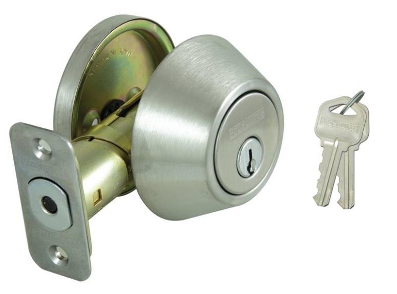 Prosource D261-RU5V ProSource  Single Cylinder Deadbolt, Stainless Steel