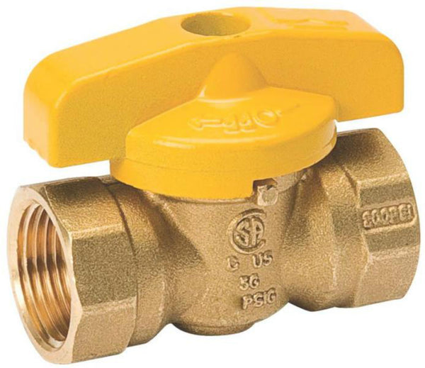 ProLine 210-522RP Quarter-Turn Forged Brass Gas Ball Valve, 3/8" FPT, 200 PSI