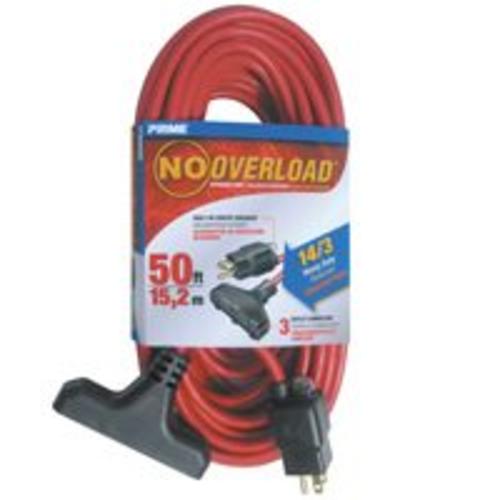 Prime Wire & Cable CB614730 Triple-Tap Outdoor Extension Cord, 50-Foot