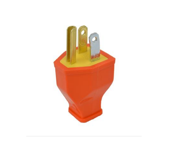 Cooper Wiring BP3990 3 Wire Grounded Cord Plug, Orange