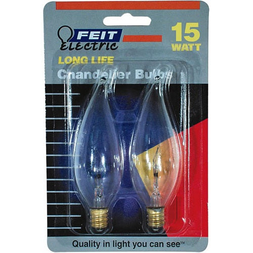 Feit Electric BP15CFC Incandescent Chandelier Bulb, 15 Watts, 120 Volt