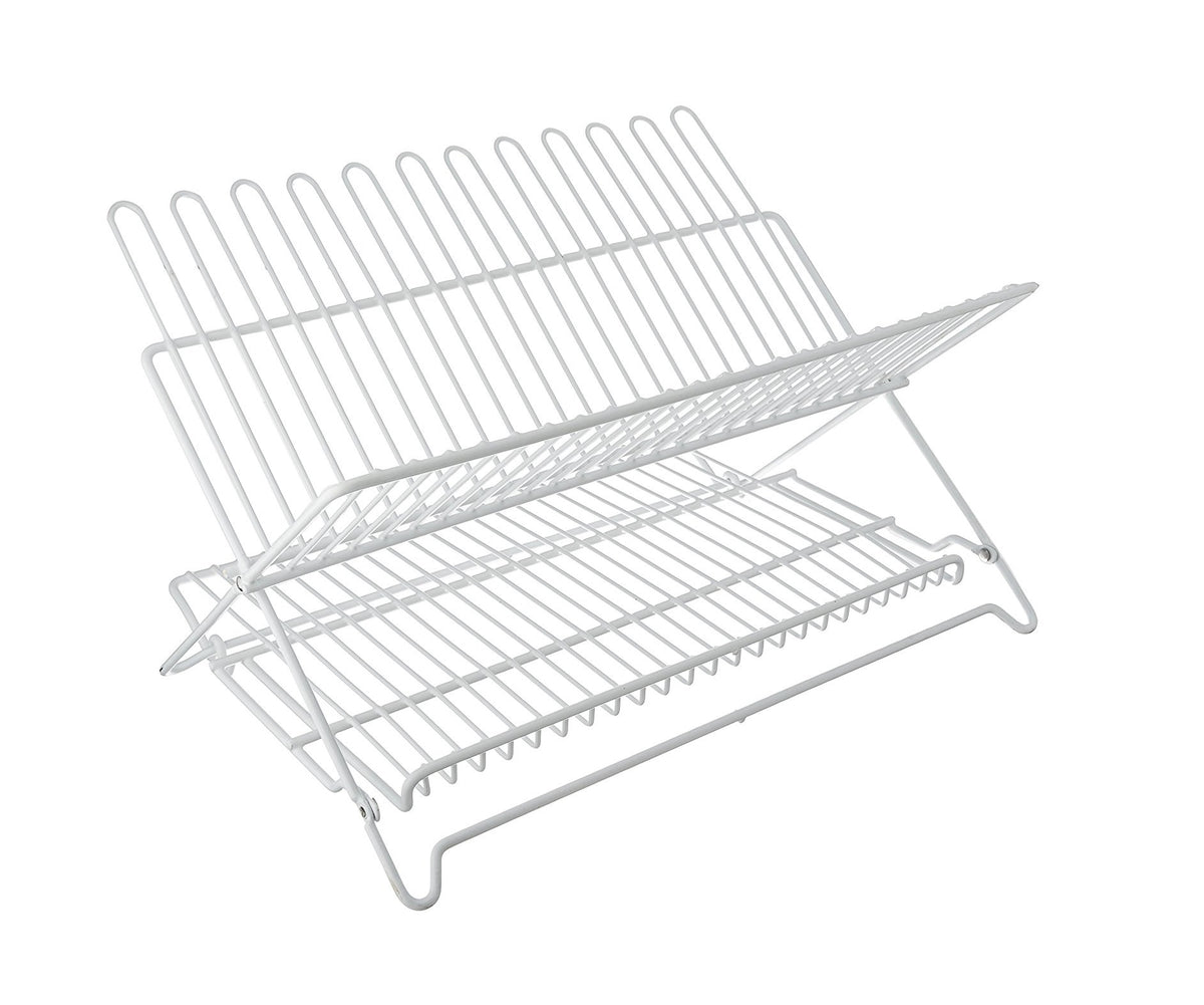 Simple Spaces JI-22W-3L Folding Dish Rack, White