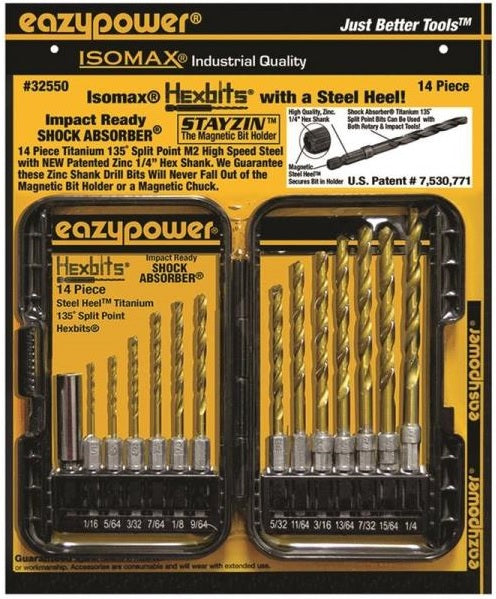 Eazypower 32550 Twist Drill Bit Sets, 9", 14 Piece