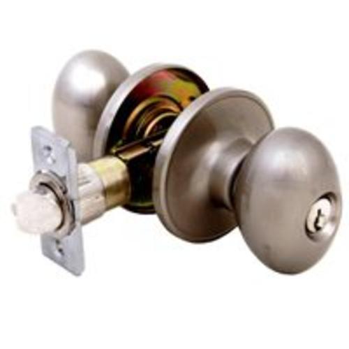 Mintcraft TYLX200/TYLP00V Egg Entry Knob Lockset, Satin Nickel, Visual Pack