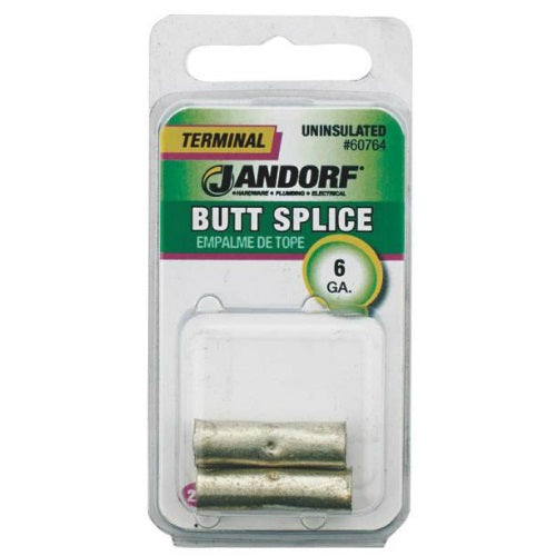 Jandorf 60764 Terminal Butt Splice, 6 Gauge AWG