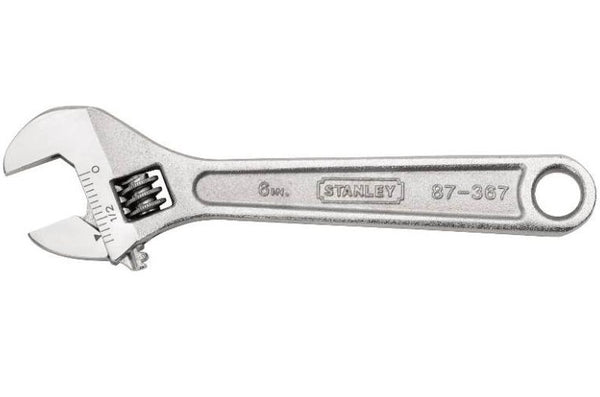 Stanley 87-367 Adjustable Wrench, 6", Chrome Plated
