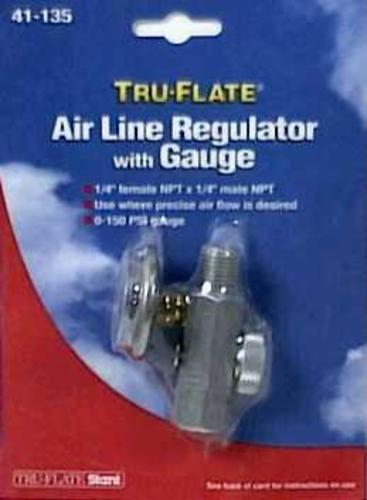 Tru-Flate 41135 Airline Regulator & Gauge - 1/8-27Npt