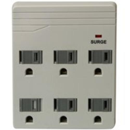 Woods 041152 6-Out Surge Protector Strip, Gray