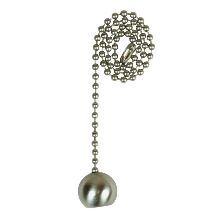 Jandorf 60323 Pull Chain, Nickel Ball  FInish, 12"