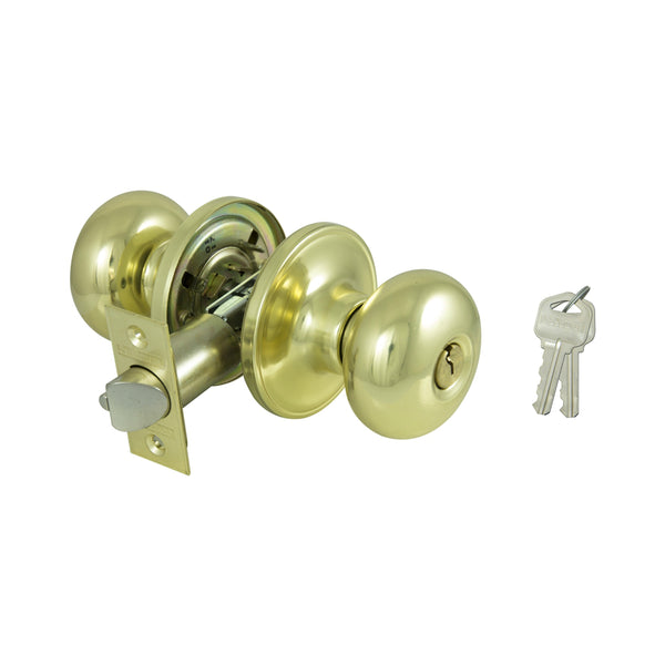 Prosource TF700V-PS Entry Knob Lockset, Polished Brass