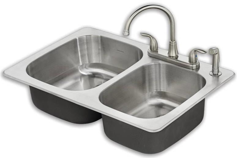 American Standard 20CR.332284C.075 Fairport Kitchen Sink Kit, Stainless Steel, 8"