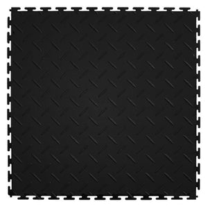 ITtile ITDP450BK45 Diamond Plate PVC Interlocking Tiles, Black,20.5" x 20.5" x 5
