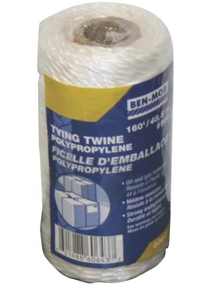 Ben-Mor 60643 Polypropylene Twine, White, 160'