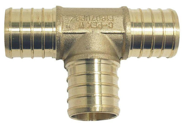 Apollo Valves APXT34 PEX Fitting Crimp Tee, Brass, 3/4"