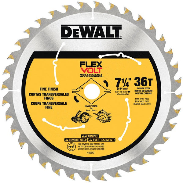DeWalt DWAFV3736 Flexvolt Circular Saw Blade, 7/1/4"