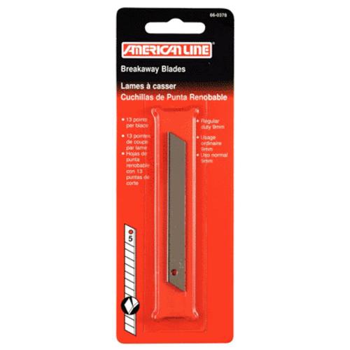 American Line 66-0378 Breakaway Knife Blade 9 mm, 5/Card