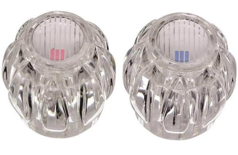 Danco 14884 Faucet Handles, 2" x 1-5/8", Clear, 2/Pack