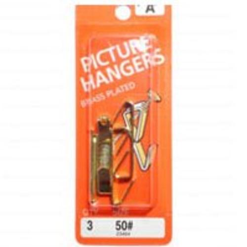 Midwest 23464 Picture Hanger, 50 Lb, Brass