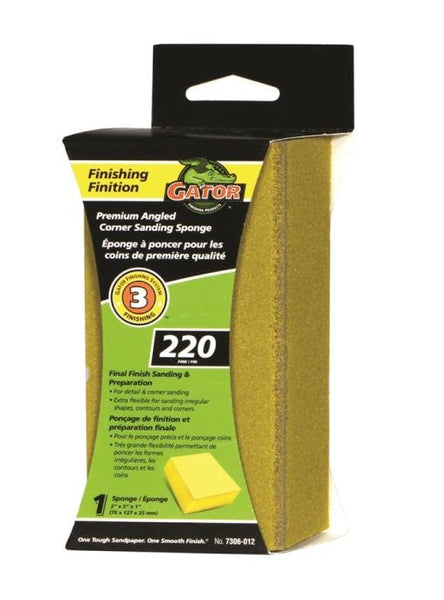 Gator 7306-012 Premium Angled Sanding Sponge, 220 Grit