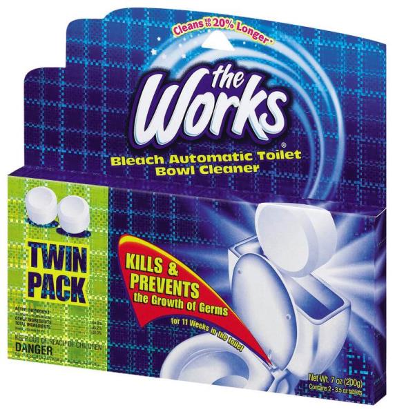 The Works 03202WK Automatic Toilet Bowl Cleaner, 2 Pack