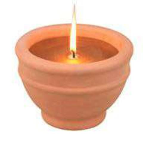 Seasonal Trends C57655-3L Citronella Candle Terracotta Bowl Outdoor Candle, Gold