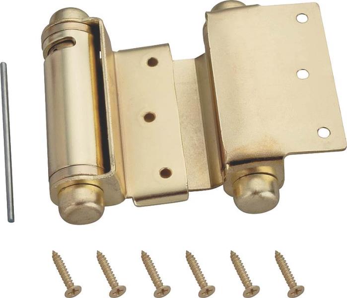 Mintcraft LR-024-L3L Double Action Spring Hinge, Satin Brass, 1" X 3"