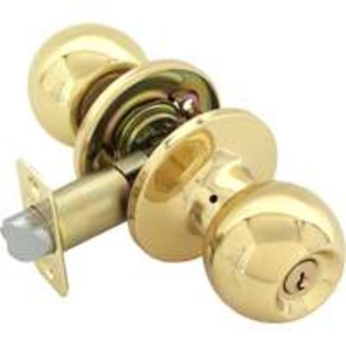 Toolbasix 6072PB-ET-3L Entry Knob Lockset K3, Polished Brass