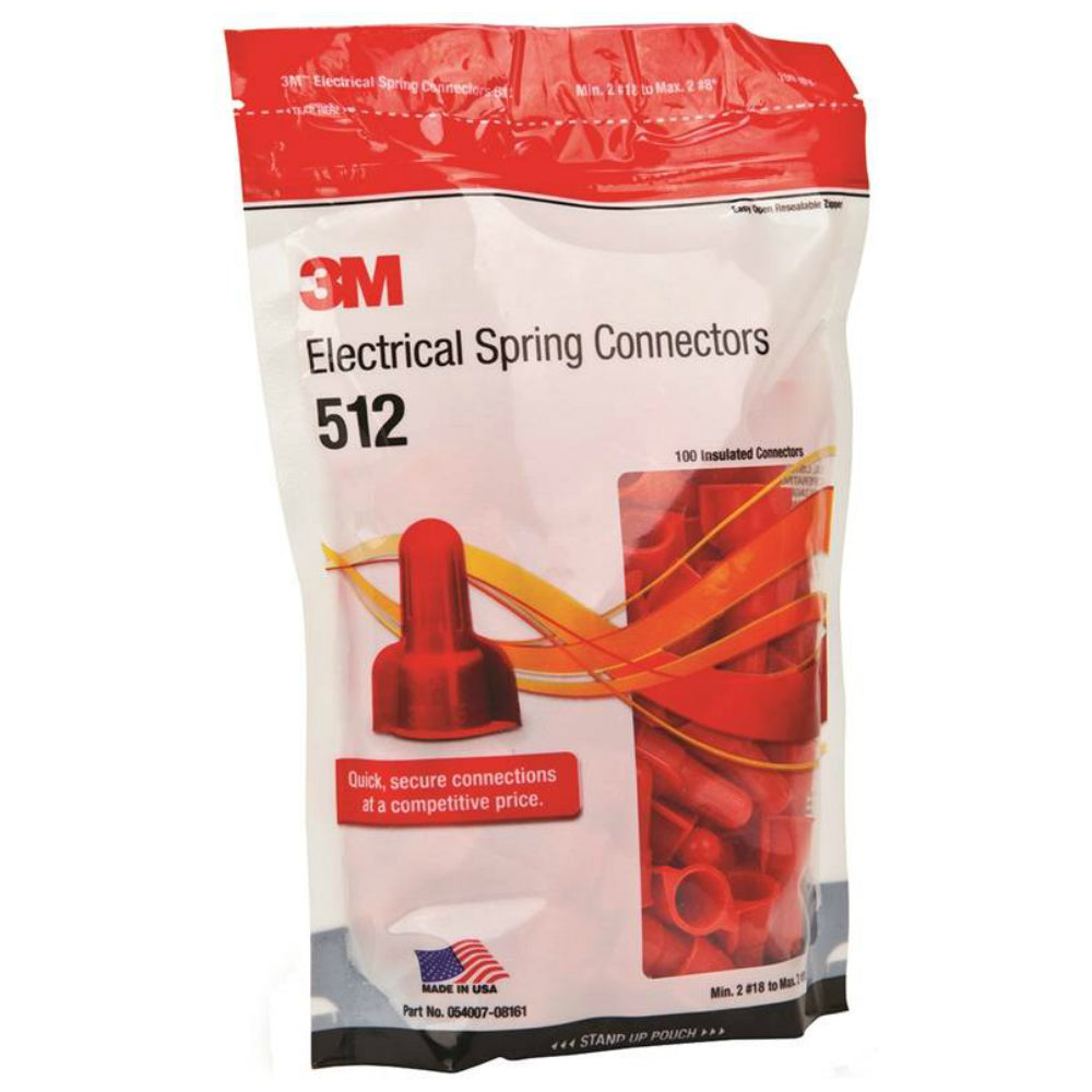 Spring Connector Red 3M SGR Electrical Spring Connector, Red, 100 per Bag – Toolbox Supply