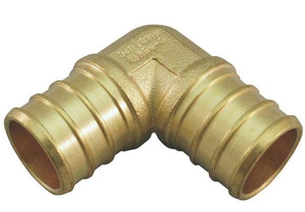 Apollo APXE1234 PEX Fitting Brass Elbow, 1/2" X 3/4"