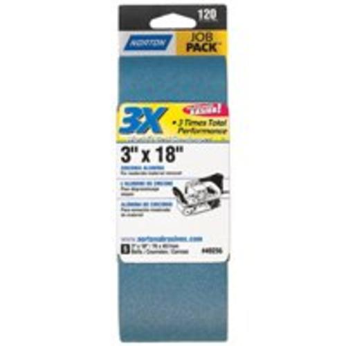 Norton 07660749256 Power Sanding Belt 3"x18", Zirconia Alumina