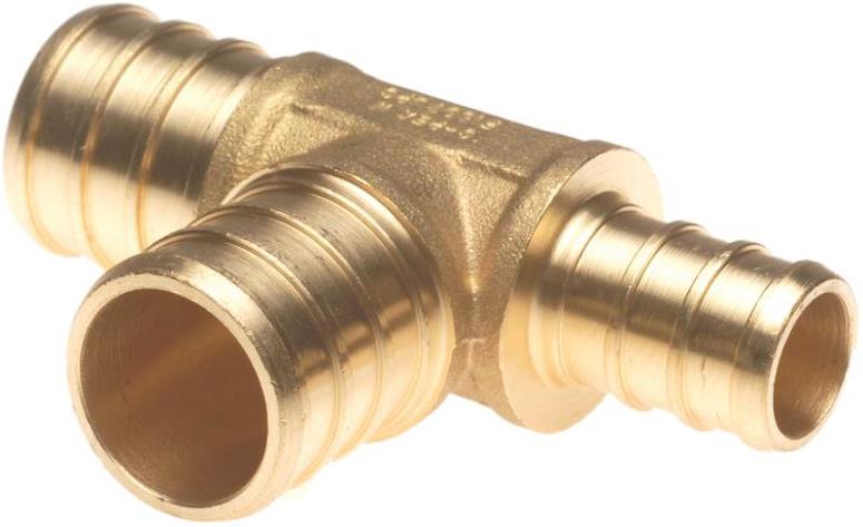 Apollo Valves APXT341234 Brass PEX Tee Crimp Fitting, 3/4" x 1/2" x 3/4"