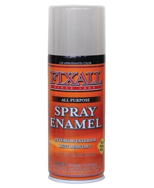 Fixall F1310 Enamel Spray Paint, Liquid, Characteristic, 12 Oz, Aerosol, Clear Plastic