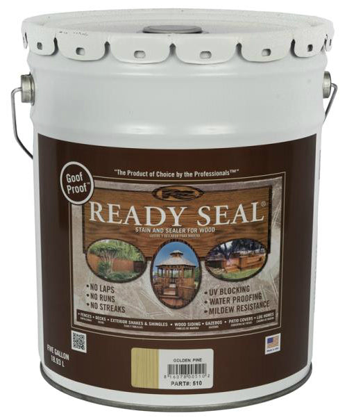 Ready Seal 510 Golden Pine Exterior Wood Stain and Sealer, 5 Gallon