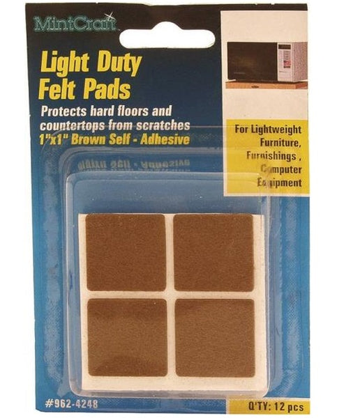 ProSource 962-4248 Protective Felt Pads, 1 Inch x 1 Inch, Brown