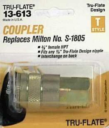 Tru-Flate 13613 "T" Style Coupler Body 3/8" Npt