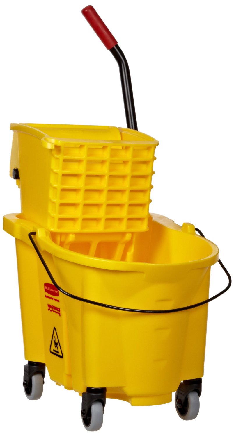 Rubbermaid Commercial WaveBrake Mop Bucket and Wringer, 26 Quart, Yellow