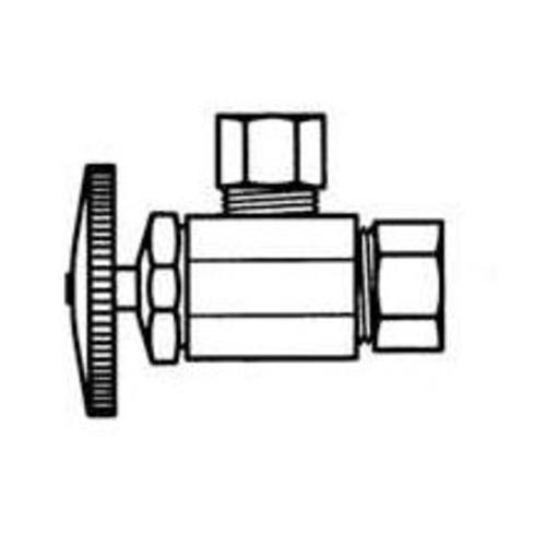 Plumb Pak PP123PCLF Angle Water Supply Line Valves Nom. Compression x Od 1/2" x 1/4"