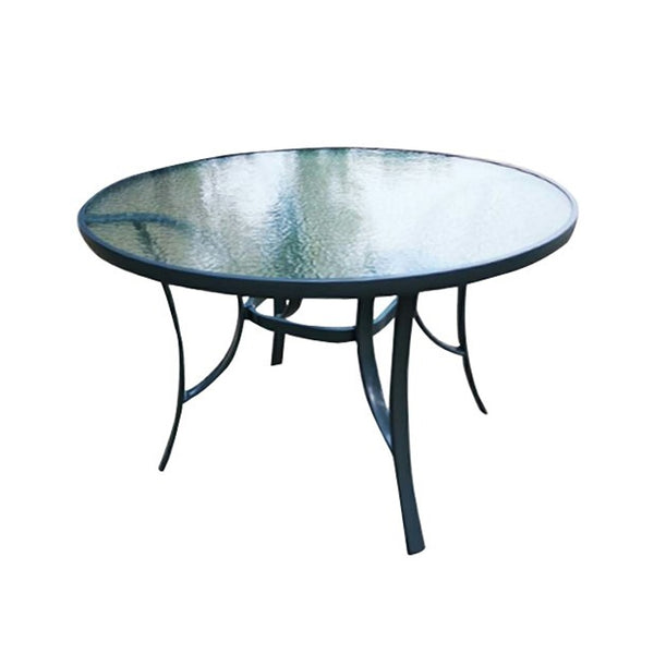 Seasonal Trends 50703 Round Glass Top Table, 40 inch, Steel