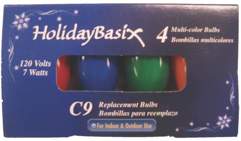 HolidayBasix U00Z309B C9 Multi-Color Replacement Bulb, 120 Volt