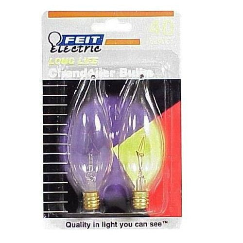 Feit Electric BP40CFC Flame Tip Chandelier Light Bulb, 40 Watts, 120 Volt