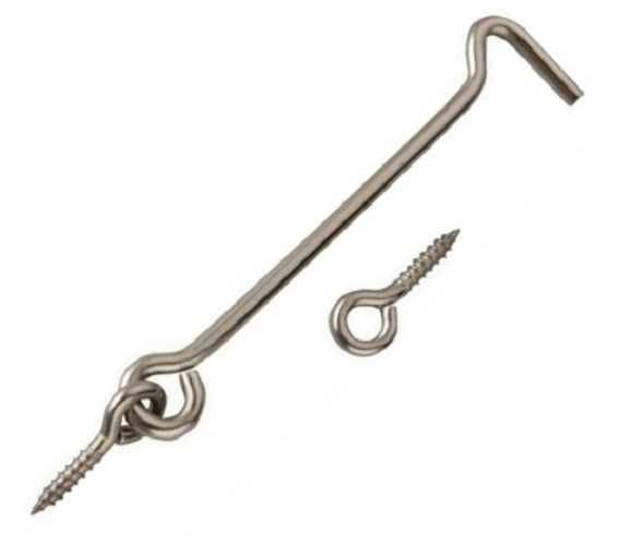 Prosource LR-420-PS Hooks and Eyes, Steel , 6", Card of 2
